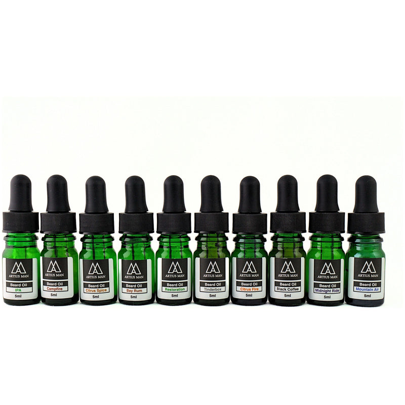 Artius Man Beard Oil Sampler 10-Pack – Build Your Own 10-Scent Beard Oil Kit Beard Oil