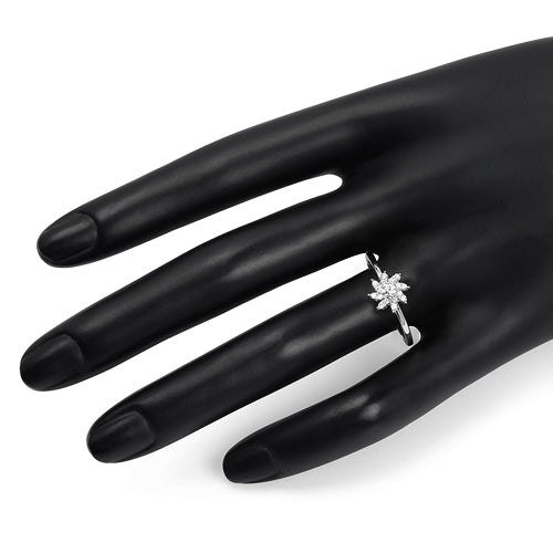 Bids.com 0.18 Carat Genuine White Diamond 14K White Gold Ring (E-F-G Color, SI Clarity) Rings