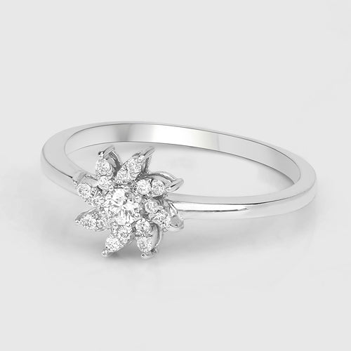 Bids.com 0.18 Carat Genuine White Diamond 14K White Gold Ring (E-F-G Color, SI Clarity) Rings