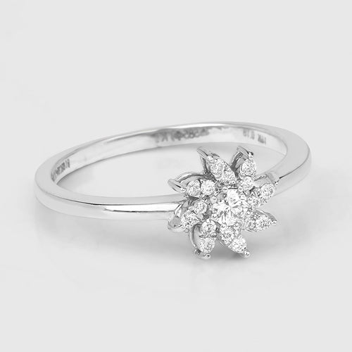 Bids.com 0.18 Carat Genuine White Diamond 14K White Gold Ring (E-F-G Color, SI Clarity) Rings