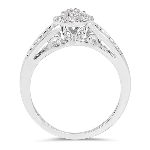 Bids.com 0.25 Carat Genuine White Diamond 14K White Gold Ring (E-F Color, SI Clarity) Rings