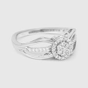 Bids.com 0.25 Carat Genuine White Diamond 14K White Gold Ring (E-F Color, SI Clarity) Rings