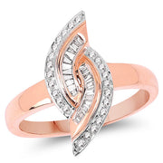 Bids.com 0.29 Carat Genuine White Diamond 14K Rose Gold Ring (E-F Color, SI1-SI2 Clarity) Rings