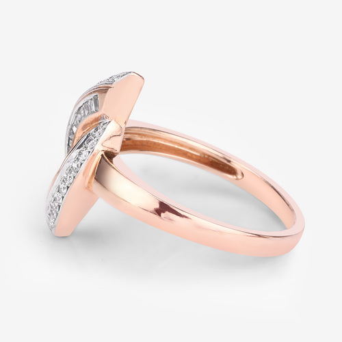 Bids.com 0.29 Carat Genuine White Diamond 14K Rose Gold Ring (E-F Color, SI1-SI2 Clarity) Rings