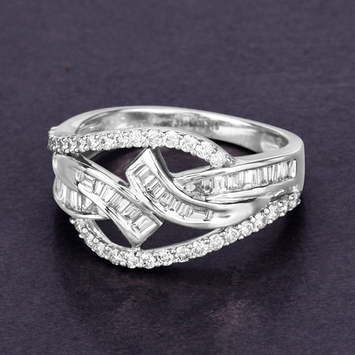 Bids.com 0.72 Carat Genuine White Diamond 14K White Gold Ring (E-F-G Color, VS-SI Clarity) Rings
