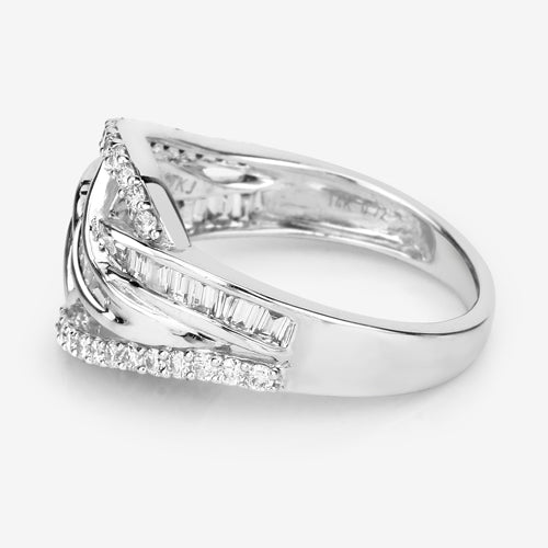 Bids.com 0.72 Carat Genuine White Diamond 14K White Gold Ring (E-F-G Color, VS-SI Clarity) Rings