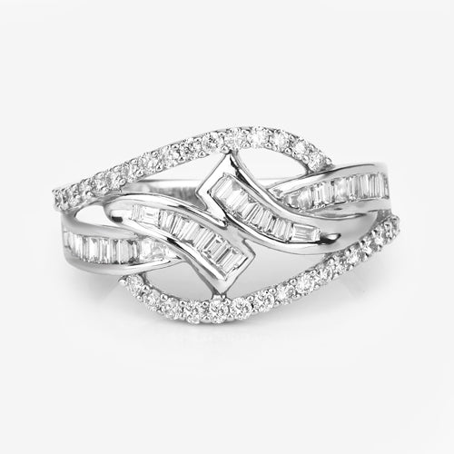 Bids.com 0.72 Carat Genuine White Diamond 14K White Gold Ring (E-F-G Color, VS-SI Clarity) Rings