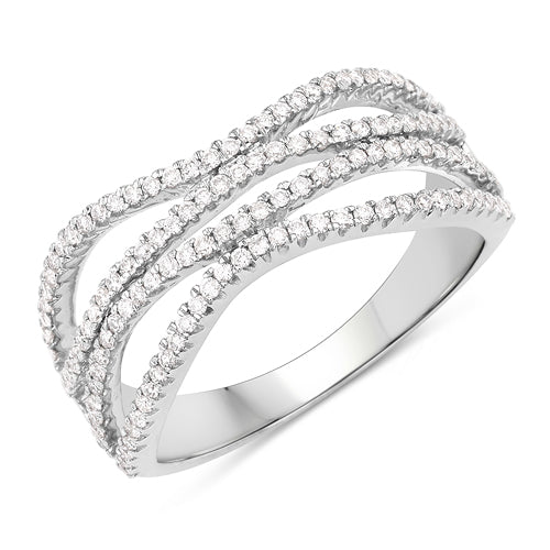 Bids.com 0.46 Carat Genuine White Diamond 14K White Gold Ring (F-G Color, SI Clarity) Rings