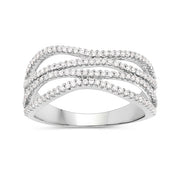 Bids.com 0.46 Carat Genuine White Diamond 14K White Gold Ring (F-G Color, SI Clarity) Rings