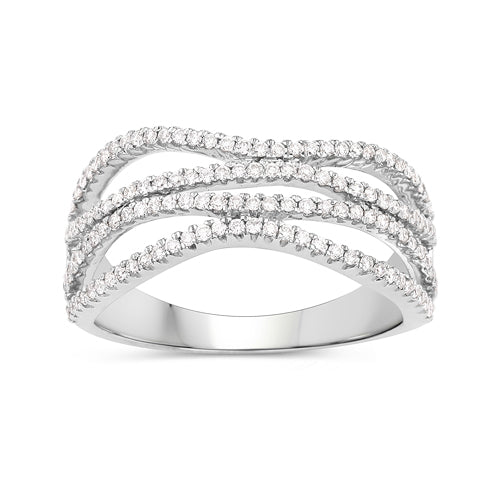 Bids.com 0.46 Carat Genuine White Diamond 14K White Gold Ring (F-G Color, SI Clarity) Rings