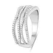 Bids.com 0.46 Carat Genuine White Diamond 14K White Gold Ring (F-G Color, SI Clarity) Rings