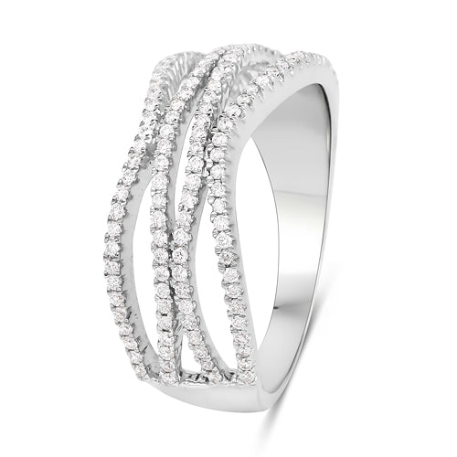 Bids.com 0.46 Carat Genuine White Diamond 14K White Gold Ring (F-G Color, SI Clarity) Rings