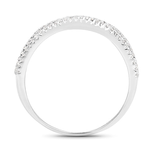 Bids.com 0.46 Carat Genuine White Diamond 14K White Gold Ring (F-G Color, SI Clarity) Rings