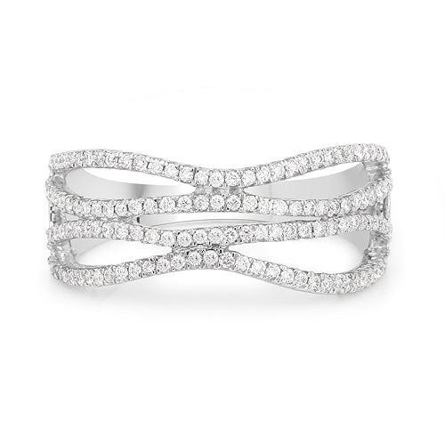 Bids.com 0.46 Carat Genuine White Diamond 14K White Gold Ring (F-G Color, SI Clarity) Rings