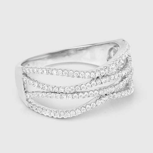 Bids.com 0.46 Carat Genuine White Diamond 14K White Gold Ring (F-G Color, SI Clarity) Rings