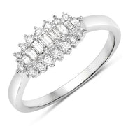 Bids.com 0.37 Carat Genuine White Diamond 14K White Gold Ring (E-F Color, VS-SI Clarity) Rings