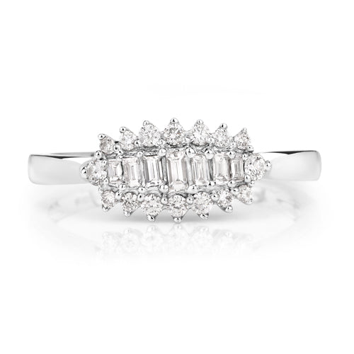 Bids.com 0.37 Carat Genuine White Diamond 14K White Gold Ring (E-F Color, VS-SI Clarity) Rings
