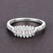 Bids.com 0.37 Carat Genuine White Diamond 14K White Gold Ring (E-F Color, VS-SI Clarity) Rings