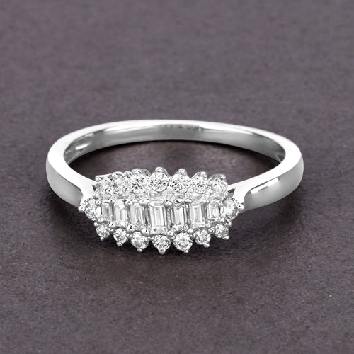 Bids.com 0.37 Carat Genuine White Diamond 14K White Gold Ring (E-F Color, VS-SI Clarity) Rings