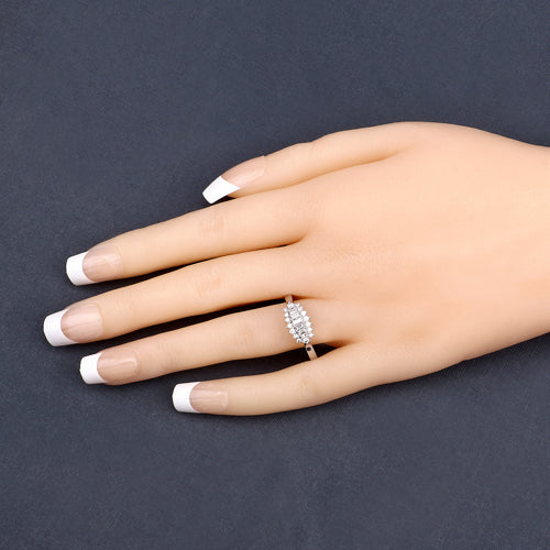 Bids.com 0.37 Carat Genuine White Diamond 14K White Gold Ring (E-F Color, VS-SI Clarity) Rings