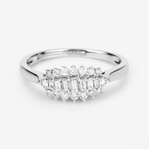 Bids.com 0.37 Carat Genuine White Diamond 14K White Gold Ring (E-F Color, VS-SI Clarity) Rings