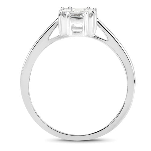 Bids.com 0.48 Carat Genuine White Diamond 18K White Gold Ring Rings