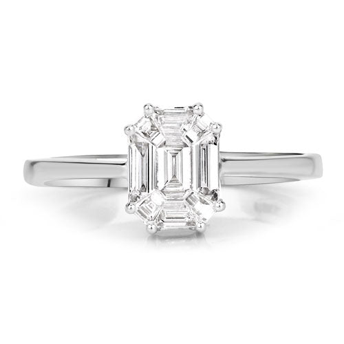Bids.com 0.48 Carat Genuine White Diamond 18K White Gold Ring Rings