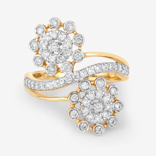 Bids.com 0.56 Carat Genuine White Diamond 14K Yellow Gold Ring (E-F Color, SI1-SI2 Clarity) Rings
