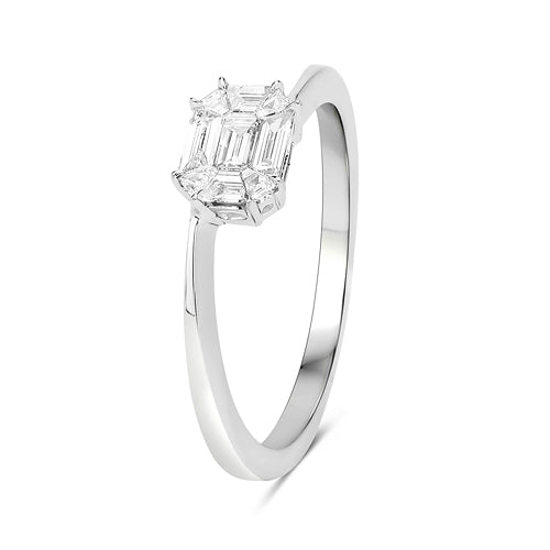 Bids.com 0.33 Carat Genuine White Diamond 18K White Gold Ring (F-G Color, VVS-VS Clarity) Rings