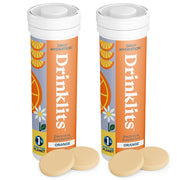 Drinklits Orange Daily Hydration Tablets (2) Tube Bundle Hydration Electrolyte Tablets