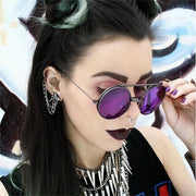 zeroUV Steampunk Vintage Circle Round Flip Up Vintage Sunglasses 8793 Sunglasses