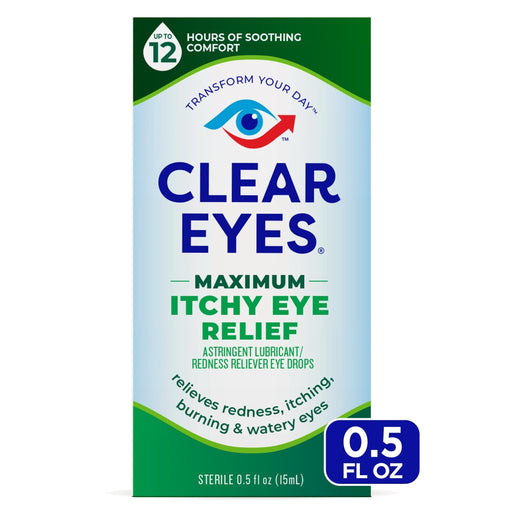Clear Eyes Clear Eyes Itchy Eye Relief, Maximum, Sterile 0.5 Fl Oz Health & Beauty