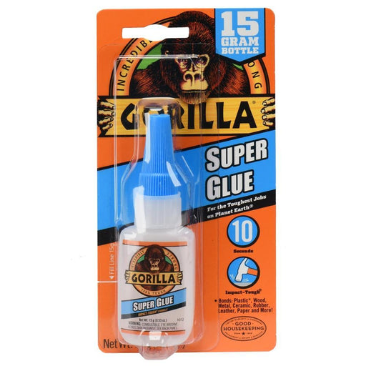 Gorilla Gorilla Dries Clear Super Glue, 0.53 Ounce Hardware Glue & Adhesives