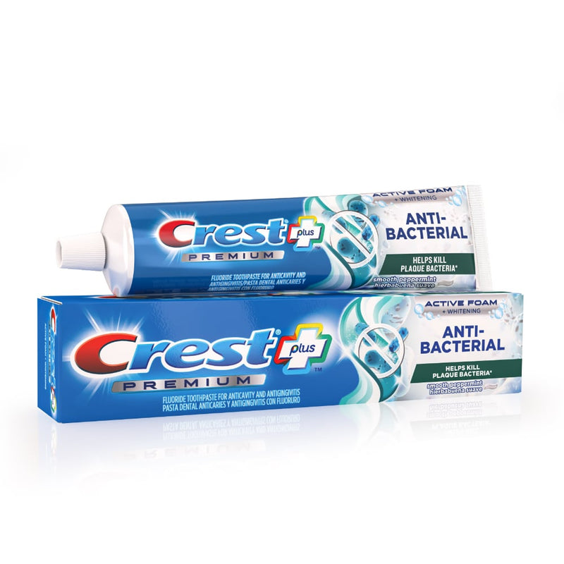 Crest Crest Premium Plus Anti Bacterial Toothpaste, Smooth Peppermint Flavor 7.0oz Toothpaste