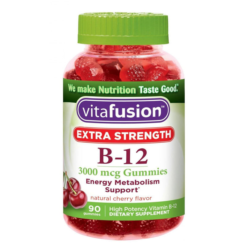 Vitafusion Vitafusion B-12 3000 mcg, Extra Strength Energy Metabolism Support, Natural Cherry Flavor, 90 Gummies Vitamins & Supplements