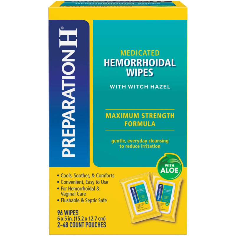 Preparation H Preparation H® Flushable Medicated Wipes – Maximum Strength with Witch Hazel & Aloe Health & Beauty