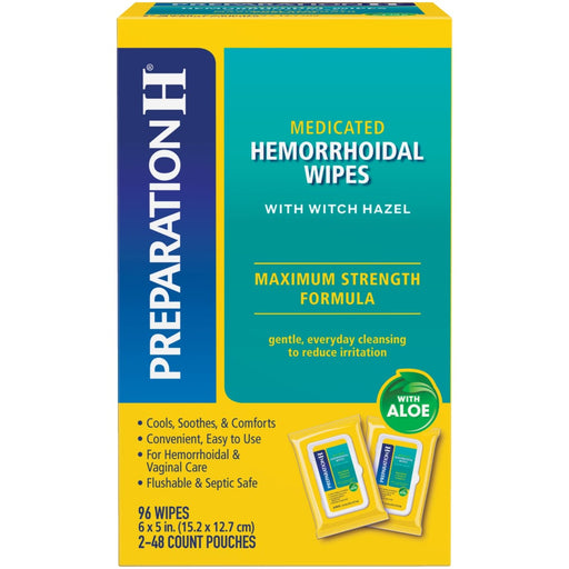 Preparation H Preparation H® Flushable Medicated Wipes – Maximum Strength with Witch Hazel & Aloe Health & Beauty