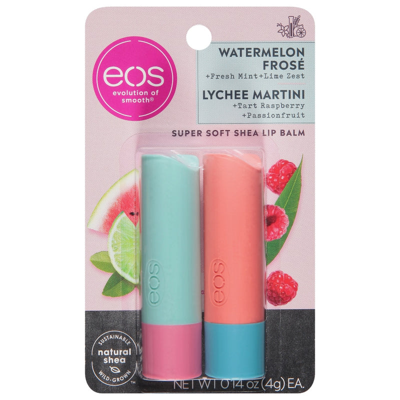 EOS EOS Lip Balm, Watermelon Frose/Lychee Martini, 100% Natural Lip Balms & Treatments