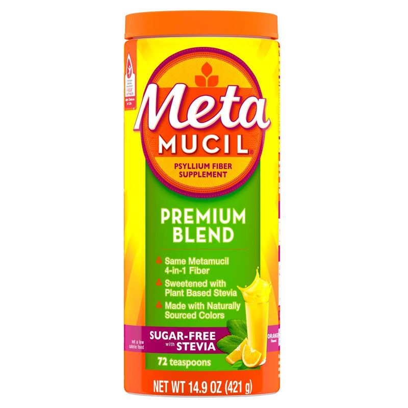 Metamucil Metamucil Premium Psyllium Stevia Fiber Powder Orange 14.9Oz Health & Beauty