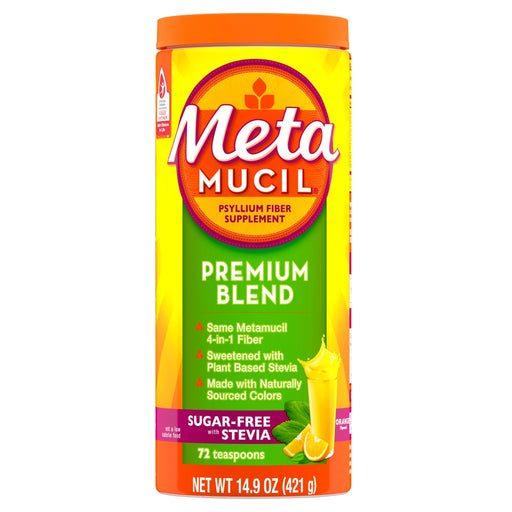 Metamucil Metamucil Premium Psyllium Stevia Fiber Powder Orange 14.9Oz Health & Beauty