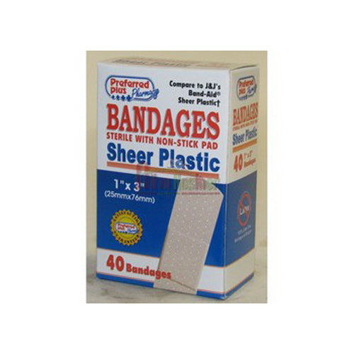 Preferred Pharmacy Preferred Pharmacy Preffered Plus Bandages Sheer Plastic 1 Medical Tape & Bandages