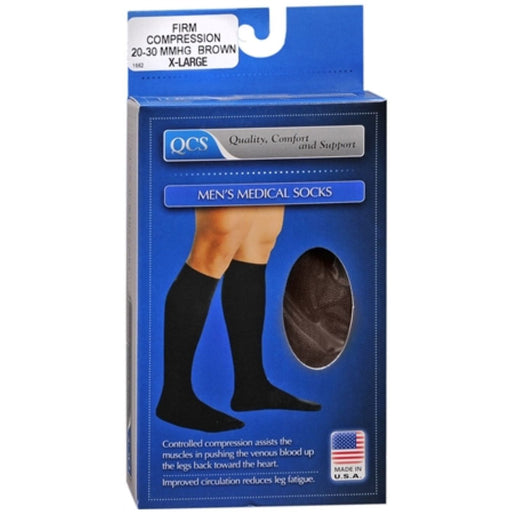 Scott Specialties Scott Specialties QCS Men's Medical Legwear Firm Brown Extra Large - 1 Pair Medical Legwear