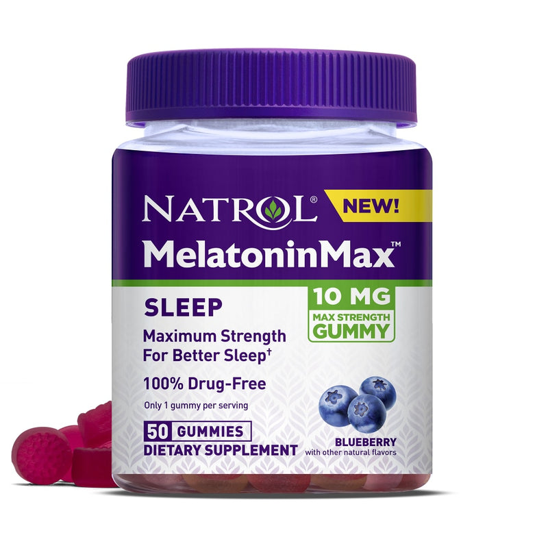 Natrol Natrol Melatonin Max, Sleep, 10 Mg, Gummies, Blueberry Vitamins & Supplements