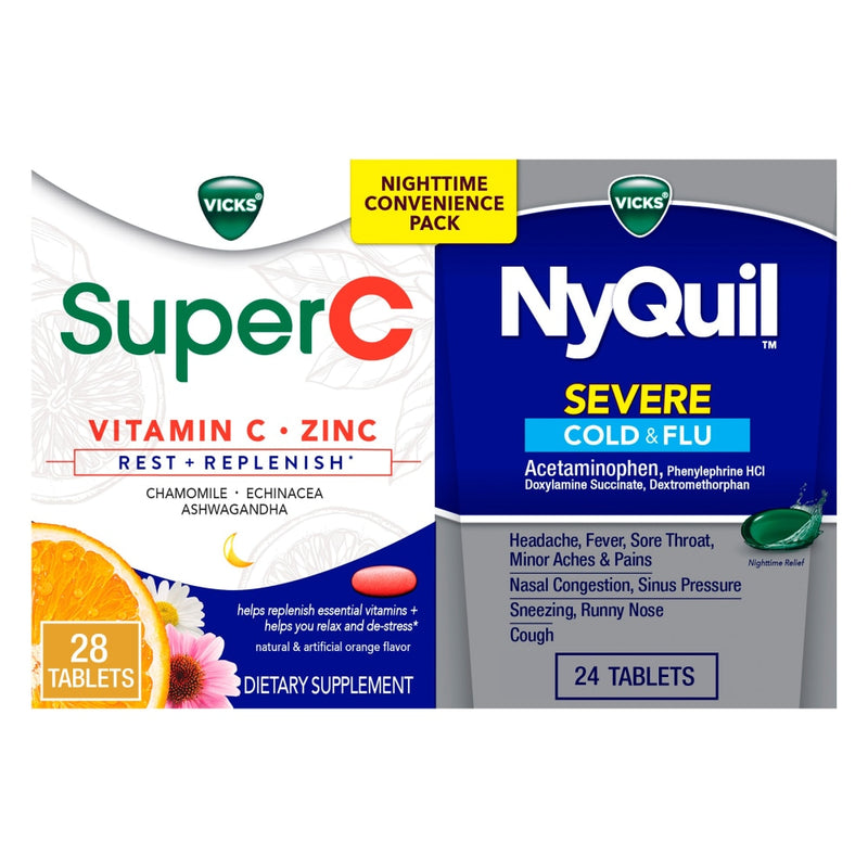 Vicks Vicks Severe Cold & Flu + Super C, Nighttime Convenience Pack Personal Care