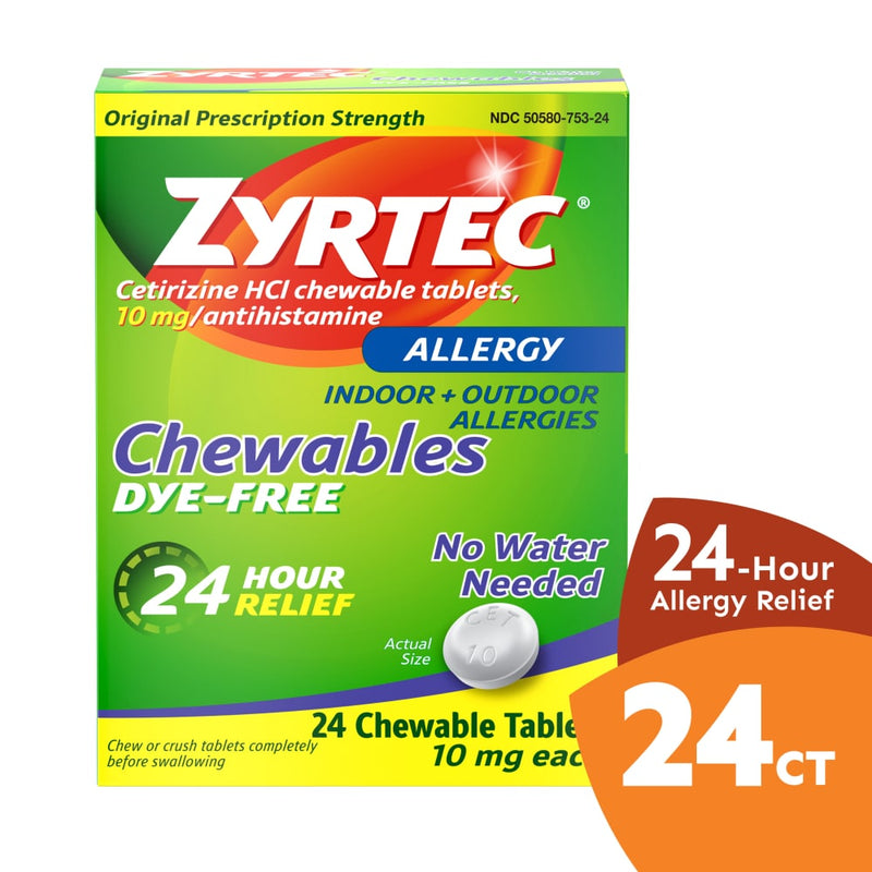 Zyrtec Zyrtec Allergy Relief, Original Prescription Strength, 10 Mg, Chewable Tablets Health & Beauty