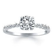 Bids.com 14k White Gold Diamond Engagement Ring with Shared Prong Diamond Accents Rings
