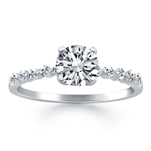 Bids.com 14k White Gold Diamond Engagement Ring with Shared Prong Diamond Accents Rings