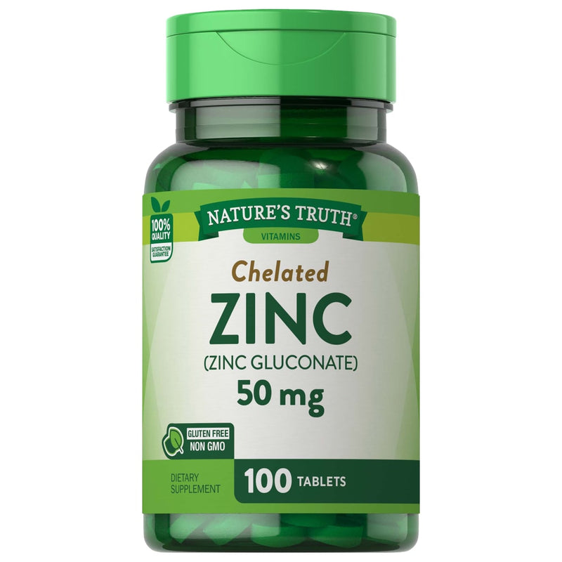Nature's Truth Nature's Truth  Chelated 50 Mg Zinc 100 Tablets Vitamins & Supplements