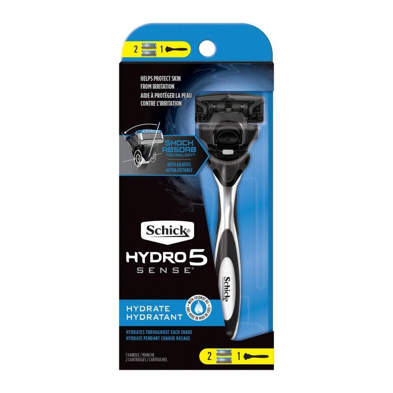 Schick Schick Hydro5 Sense Hydrate - 1 Handle + 2 Razor Blade Refills Shaving & Grooming Black