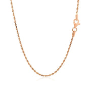 Bids.com 14k Rose Gold Solid Diamond Cut Rope Chain 1.5mm Necklaces